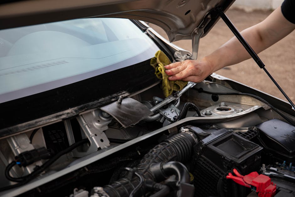 Close up of specialized tools performing a windshield chip repair